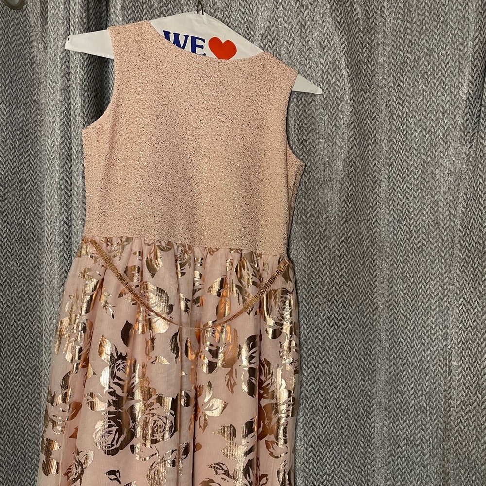 Rose pink and gold dress girls size 10/12 Children’s Place